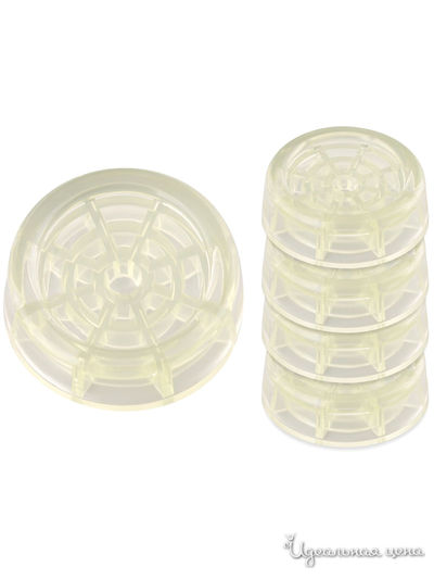 Антивибрационные подставки для стиральных машин и холодильников, d 6 см, h 2 см Мультидом, цвет прозрачный