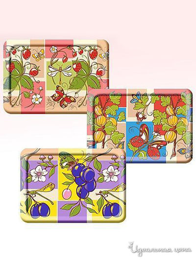 Поднос для сервировки (лето), 20*14 см Мультидом, цвет в ассортименте