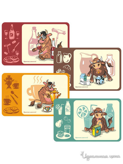 Салфетка "Забавный бычок", 41х26 см Мультидом, цвет в ассортименте