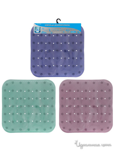 Коврик для душевой кабины (массаж), 43х45 см Мультидом, цвет в ассортименте