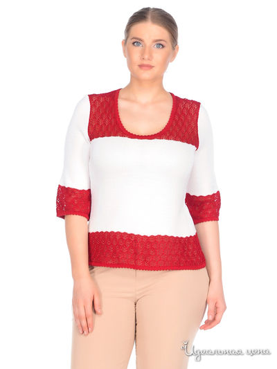 Джемпер Veronika Style, цвет белый, красный