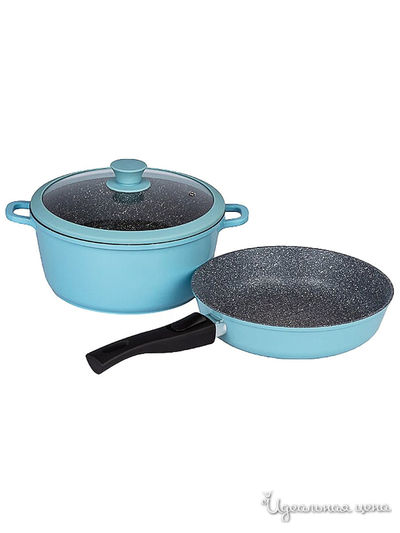 Набор посуды, 3 предмета Casta, цвет голубой