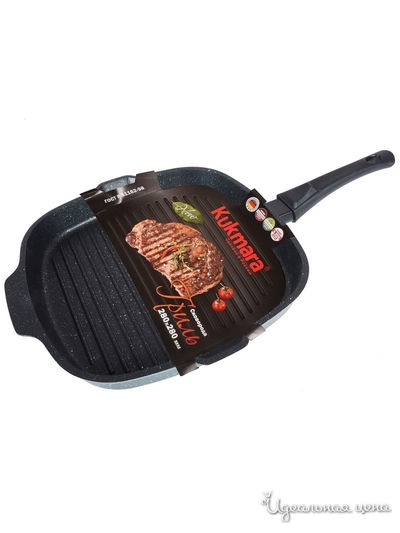 Сковорода-гриль, 28*28 см KUKMARA, цвет черный