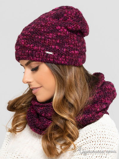 Комплект: шапка, шарф KAMEA, цвет фиолетовый