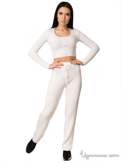 Костюм: джемпер, брюки Palvira, цвет белый