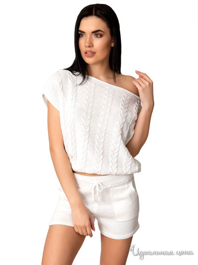 Костюм: джемпер, шорты Palvira, цвет белый