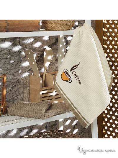 Полотенце кухонное, 40*60 см, 2 шт Maxstyle, цвет бежевый
