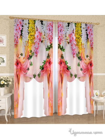 Шторы Сирень, цвет бежевый, персиковый
