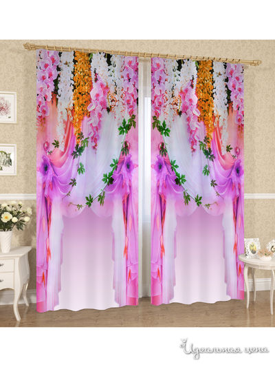 Шторы Сирень, цвет розовый