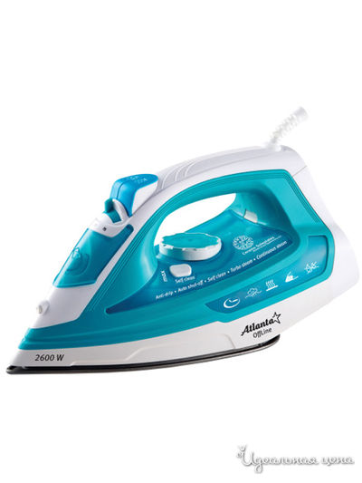 Утюг с пароувлажнением Atlanta, цвет белый