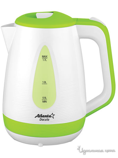 Чайник электрический, 1,7 л Atlanta, цвет зеленый