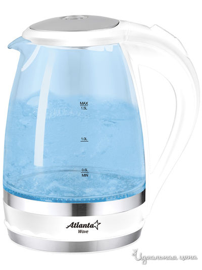 Чайник электрический, 1,5 л Atlanta, цвет белый