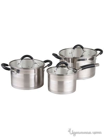 Набор кастрюль с крышками: 16 см, 20 см, 24 см Pomi d'Oro