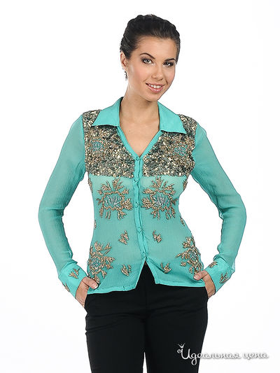 Блуза Aftershock, цвет цвет бирюзовый