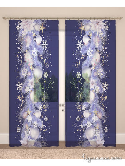 Фототюль, 145*260 см, 2 шт. Сирень, цвет синий