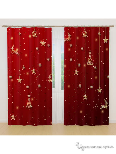 Фотошторы, 145*260 см, 2 шт. Сирень, цвет красный