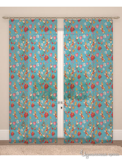 Фототюль, 145*260 см, 2 шт. Сирень, цвет синий