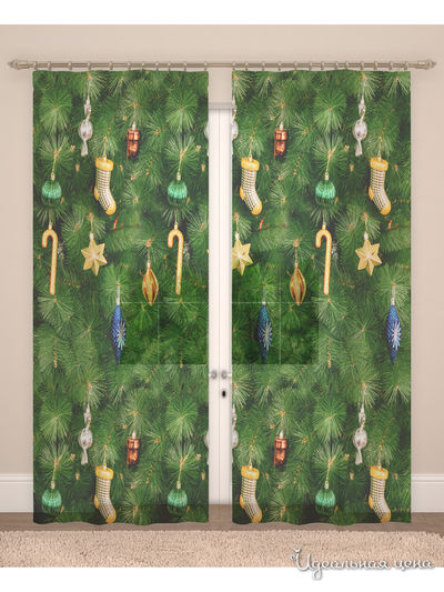 Фототюль, 145*260 см, 2 шт. Сирень, цвет зеленый