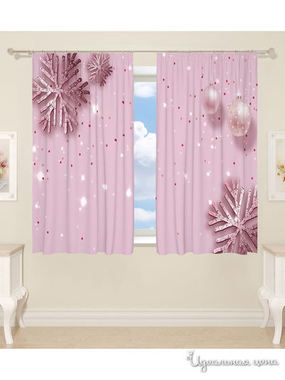 Фотошторы для кухни, 145*160 см, 2 шт. Сирень, цвет розовый