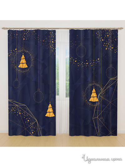 Фотошторы, 145*260 см, 2 шт. Сирень, цвет синий