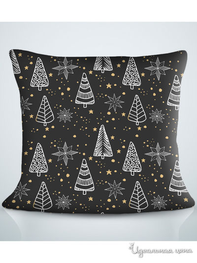 Подушка декоративная, 40*40 см Сирень, цвет черный