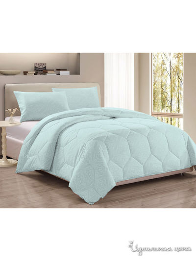 Одеяло, 140*205 см Стильный дом, цвет бирюзовый, бежевый