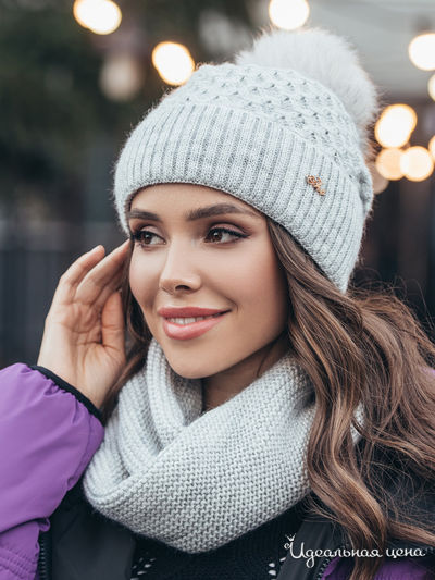 Комплект: шапка, хомут Dressa, цвет серый