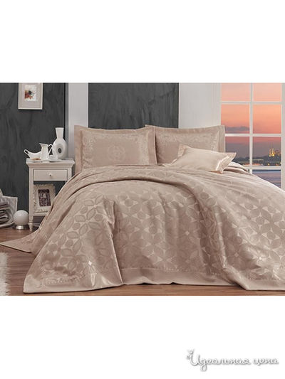 Комплект: покрывало 240*260 см, наволочки 3 шт FIRST CHOICE, цвет бежевый