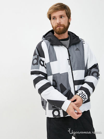 Куртка Adidas, цвет черный, белый