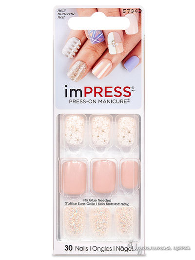 Твердый лак Импресс Маникюр "Марсель", длина короткая Impress Manicure, Kiss