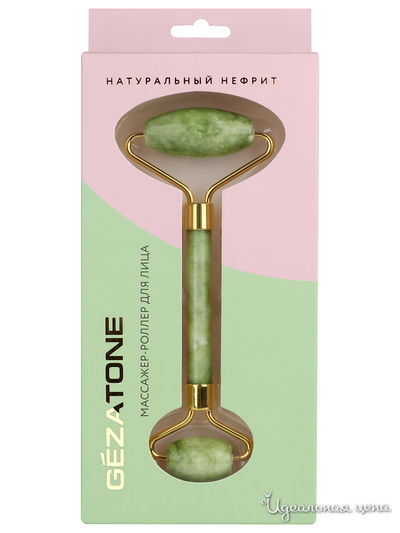 Роликовый массажер для лица двусторонний из натурального нефрита, Gezatone