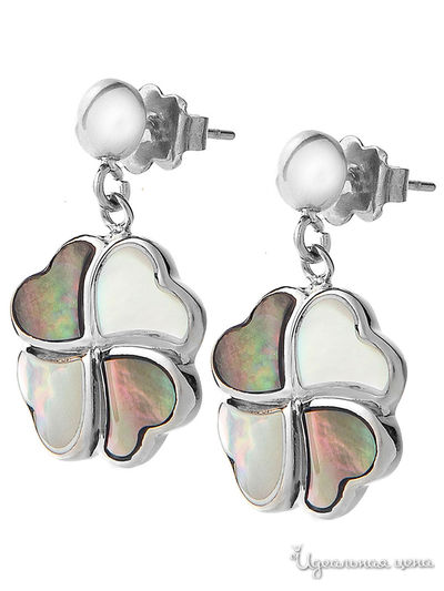 Серьги Fiore Luna, цвет серебряный, серый