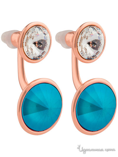 Серьги Fiore Luna, цвет голубой, золотой