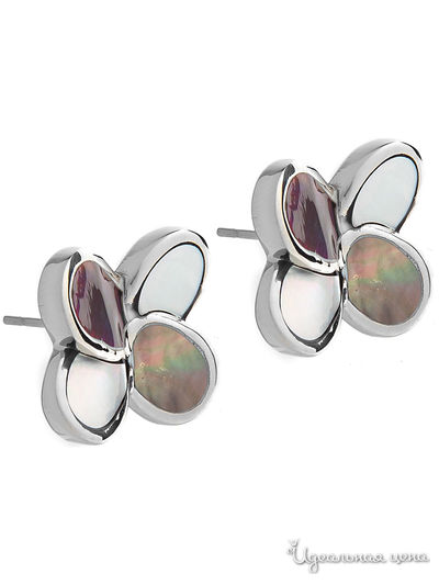 Серьги Fiore Luna, цвет серый, серебряный