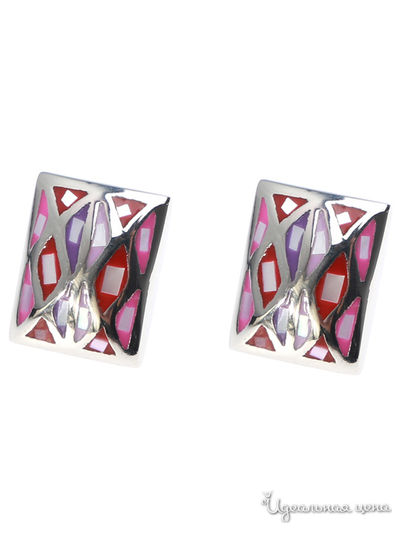 Серьги Fiore Luna, цвет серебряный, фиолетовый