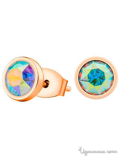 Серьги Fiore Luna, цвет зеленый, голубой золотой