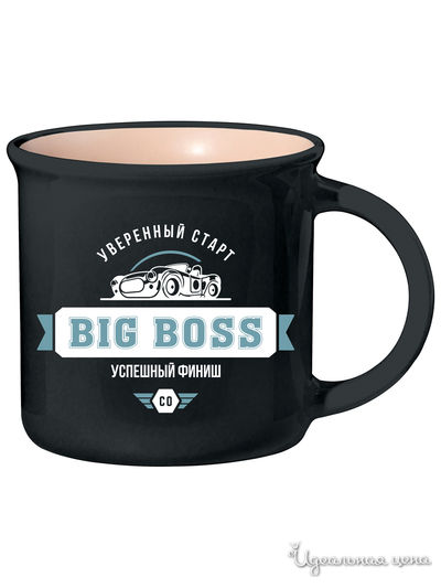 Кружка с надписью "Big Boss", 430 мл Be Happy, цвет серый