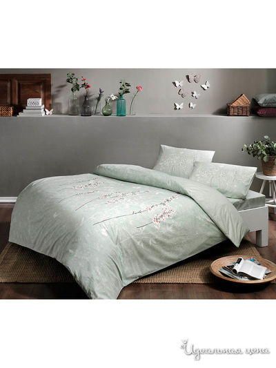 Комплект постельного белья, Евро TAC, цвет зеленый