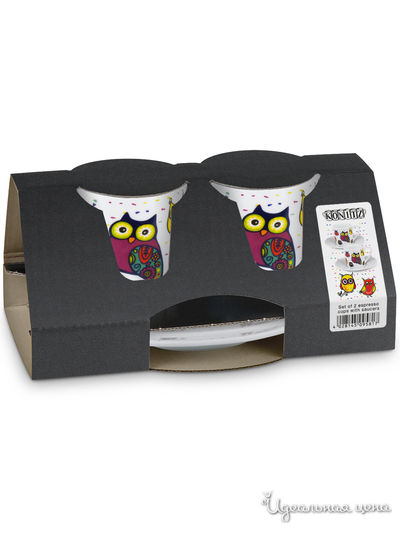 Набор из 2 кофейных пар, 85 мл KONITZ, цвет Мультиколор