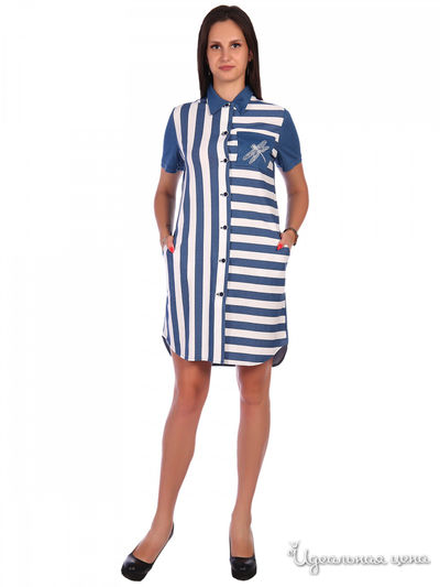 Туника АстраИвТекс, цвет синий, белый