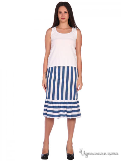 Юбка АстраИвТекс, цвет синий, белый