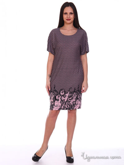 Платье АстраИвТекс, цвет розовый, черный