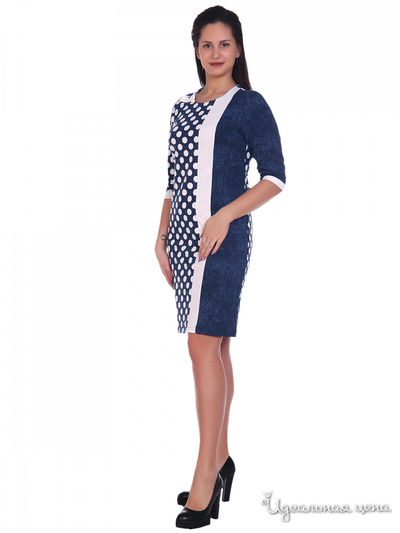 Платье АстраИвТекс, цвет синий, белый