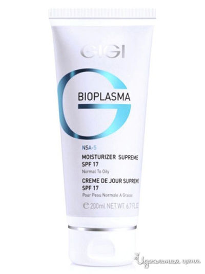 Крем увлажняющий для нормальной и жирной кожи SPF 17, 200 мл, GIGI