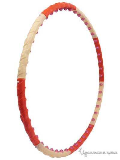 Обруч массажный с 48 силиконовыми шариками с магнитами, вес 1,1 кг Bradex, цвет желтый, красный