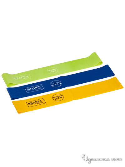 Набор эспандеров "ФИТНЕС РЕЗИНКИ" Bradex, цвет красный, желтый, зеленый