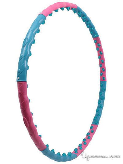 Обруч массажный с 80 силиконовыми шариками с магнитами, вес 1,45 кг Bradex, цвет голубой, розовый