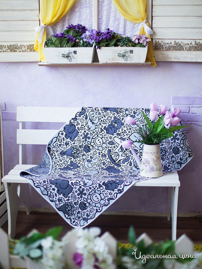 Плед, 110*80 см Sewel, цвет белый, голубой