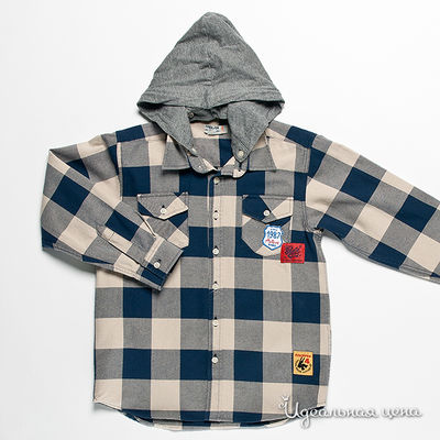 рубашка Petit Patapon, цвет цвет бежевый / темно-синий