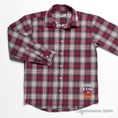 рубашка Petit Patapon, цвет цвет красный / принт клетка